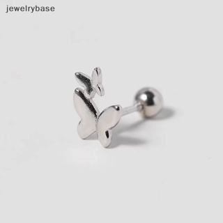 [jewelrybase] ต่างหูสตั๊ดเกลียว รูปผีเสื้อ เครื่องประดับ สําหรับผู้หญิง 1 คู่