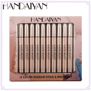 Handaiyan อายแชโดว์ เนื้อแมตต์ ประกายมุก ไฮกลอส 12 สี สําหรับผู้หญิง