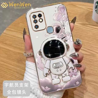 Wenwen เคสโทรศัพท์มือถือแบบนิ่ม TPU กันกระแทก ลายนักบินอวกาศ 3D พร้อมที่ตั้งวาง บางมาก สําหรับ INFINIX HOT 20 4G HOT 20 5G HOT 20i HOT 20S HOT 20 PLAY 4G