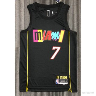 เสื้อกีฬาแขนกุด ลายทีม NBA Jersey รุ่น 75 Miami Heat No.7 LOWRY ทรงหลวม พลัสไซซ์