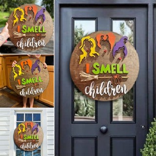 New 1pc Halloween Wooden House Door Decoation Witch Hanging Porch Decoration