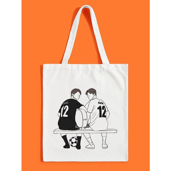 ในสต็อกSarawat และ Tine 2gether The Series แฟชั่น Art วาดกระเป๋าถือผ้าใบกระเป๋าน่ารัก Ulzzang กระเป๋