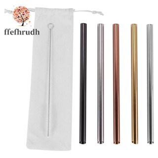 หลอดดูดเครื่องดื่ม สมูทตี้ ชา มิลค์เชค ใช้ซ้ําได้ พร้อมแปรงทําความสะอาด และกระเป๋าเก็บ