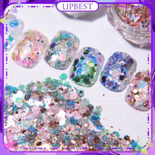 ♕ Nail Art Super Flash Sequin Canned Jewelry Dream Color Round Sequin Spring Summer Nail Decoration Manicure Tool For Nail Shop 6 Colors UPBEST