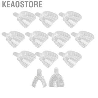 Keaostore 10pcs Dental Impression Tray Professional Transparent Perforated for Hospital  Dentures Tools