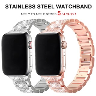 Bling สายนาฬิกาข้อมือโลหะ ประดับเพชร สําหรับ iwatch Band 40 มม. 45 มม. 44 มม. 41 มม. 42 มม. 38 มม. iwatch Series 7 SE 6 5 4 3