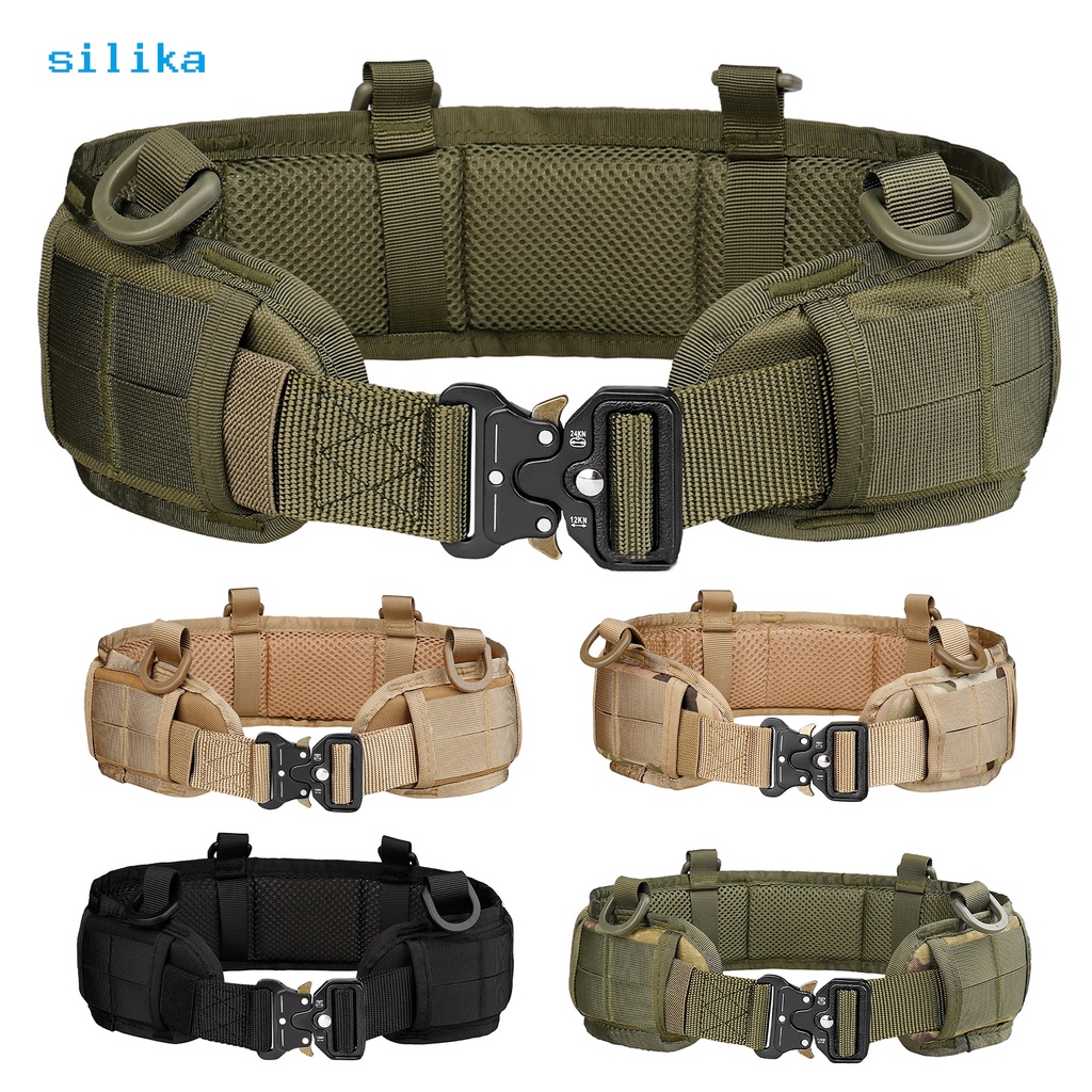 Silika 2 ชิ้น / เซต เข็มขัด เซต ปรับได้ หัวเข็มขัดตาข่ายทึบ ระบายอากาศ ทํางานกลางแจ้ง เดี่ยว เข็มขัดเอว สําหรับกีฬากลางแจ้ง