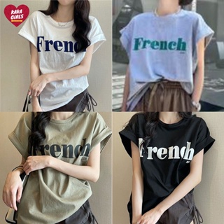 พร้อมส่ง แฟชั่นวัยรุ่น เสื้อโอเวอร์ไซส์ลายตัวหนังสือ ผู้หญิงน่ารัก เสื้อยืดเเขนสั้น เสื้อยืดทรงหลวมคอกลม