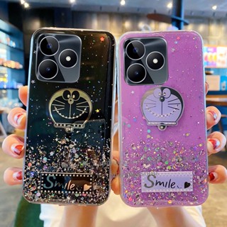 พร้อมส่ง เคสโทรศัพท์มือถือแบบนิ่ม ลายโดราเอมอน กลิตเตอร์ท้องฟ้ากลางคืน สําหรับ Realme C53 C55 NFC 2023 Realme C53