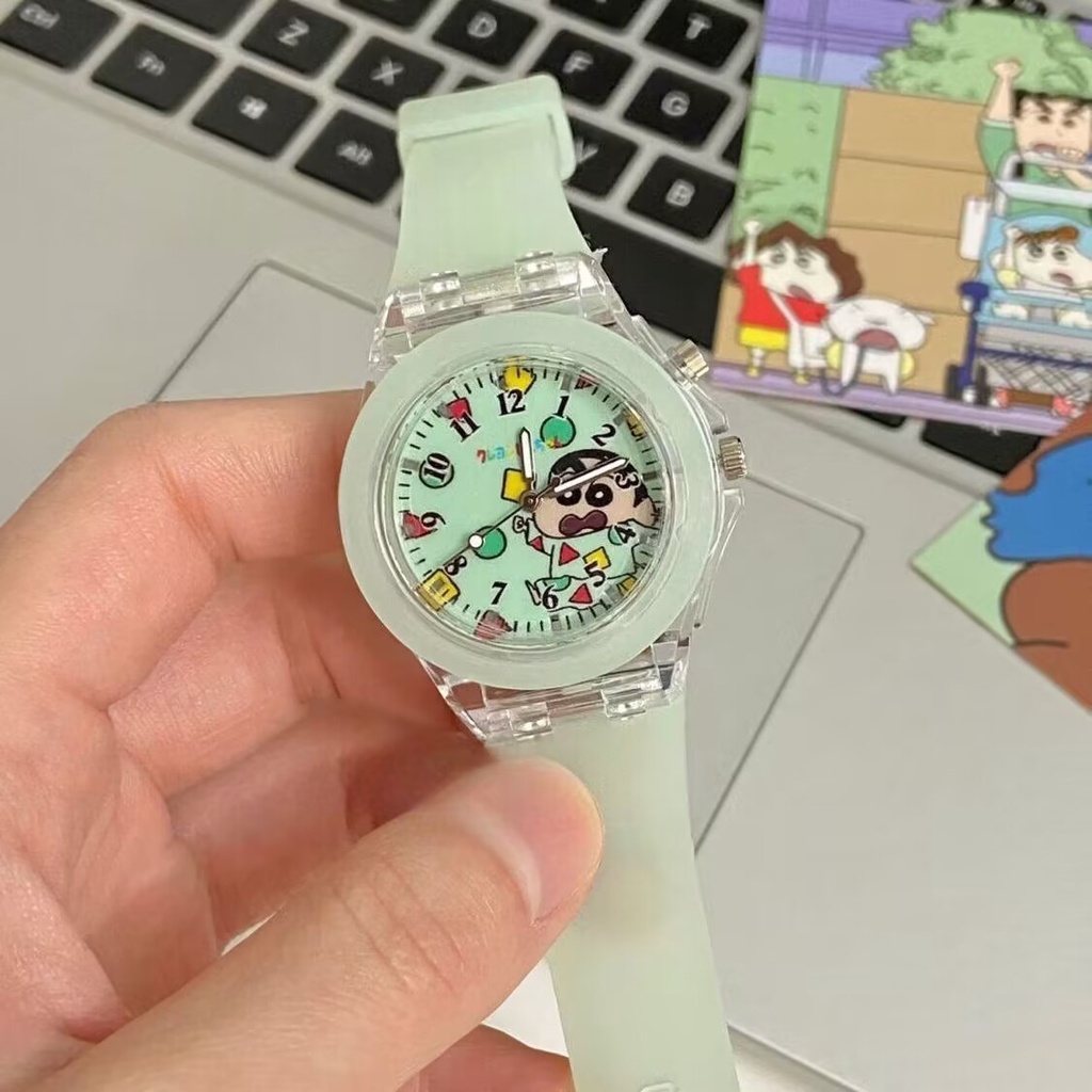 ใหม่ Crayon Shin Chan นาฬิกาเรืองแสงนักเรียนนาฬิกาการ์ตูน Luminous Led เด็กนาฬิกาเด็กเพื่อนที่ดีที่สุด