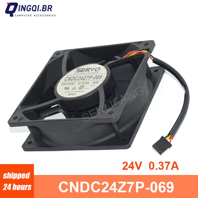 ทดสอบดีสแควร์ 120 * 120 * 38 มม.อินเวอร์เตอร์พัดลมระบายความร้อน 12 ซม. 12038 CNDC24Z7P-069 DC24V 0.3