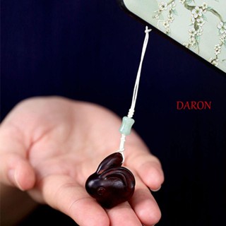 DARON พวงกุญแจไม้จันทน์ ลายกระต่ายน่ารัก เรียบง่าย สําหรับแขวนตกแต่งรถยนต์