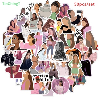 [TinChingT] สติกเกอร์ ลายกราฟฟิติ Ariana Grande กันน้ํา สําหรับติดตกแต่งกระเป๋าเดินทาง กีตาร์ 50 ชิ้น