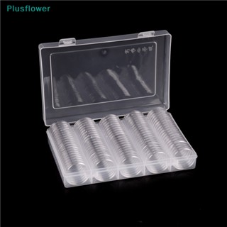 &lt;Plusflower&gt; กล่องเก็บเหรียญ แบบใส ทรงกลม 27 มม. 100 ชิ้น