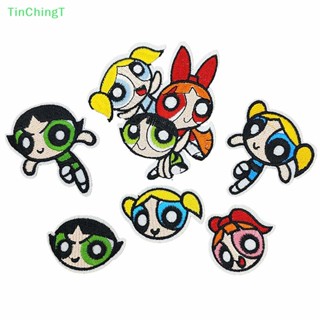 [TinChingT] แผ่นแพทช์ ปักลายอนิเมะ The Powerpuff Girls สําหรับรีดติดเสื้อผ้า [ใหม่]