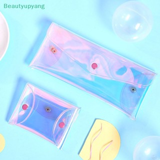 [Beautyupyang] กระเป๋าสตางค์ กระเป๋าคลัทช์ กระเป๋าใส่เหรียญ PVC แบบใส มีซิป ขนาดเล็ก สําหรับผู้หญิง