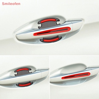 [Smileofen] ใหม่ เทปสติกเกอร์คาร์บอนไฟเบอร์ ป้องกันรอยขีดข่วน สําหรับติดมือจับประตูรถยนต์ 4 ชิ้น