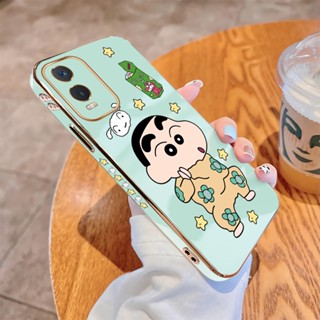 เคสโทรศัพท์มือถือ แบบนิ่ม ลายการ์ตูนชินจัง ขอบสี่เหลี่ยม หรูหรา สําหรับ Vivo Y11 2019 Y51 Y31 Y51A 2021 Y53S 4G Y52S Y72 Y52 Y76S