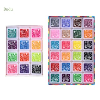 Dudu แผ่นหมึกสีรุ้ง ล้างทําความสะอาดได้ 12 สี 24 สี สําหรับกระดาษ ไม้ สมุดภาพ