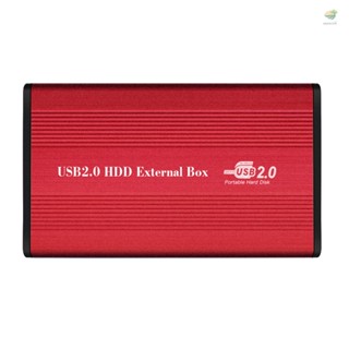 กล่องฮาร์ดดิสก์ HDD IDE USB2.0 เป็น IDE 2.5 นิ้ว อลูมิเนียม แบบพกพา สีแดง