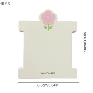 [HBMR] ป้ายแท็กกระดาษแข็ง ลายดอกไม้ สีชมพู สีขาว สําหรับแขวนกิ๊บติดผม เครื่องประดับ แฮนด์เมด DIY 50 ชิ้น