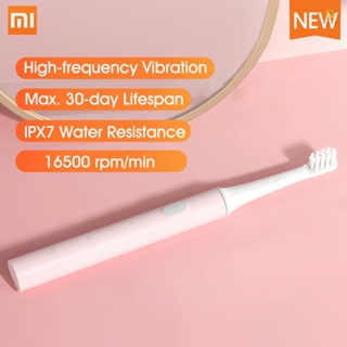 Tosw) Xiaomi Mijia T100 แปรงสีฟันไฟฟ้าอัลตราโซนิก ระบบโซนิก ชาร์จ USB กันน้ํา สําหรับผู้ใหญ่ พร้อมหัวแปรงสีฟัน 1 ชิ้น