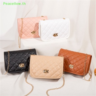 Peacellow กระเป๋าสะพายไหล่ สะพายข้าง หนัง ปักลายโซ่ สีพื้น แฟชั่นสําหรับสตรี