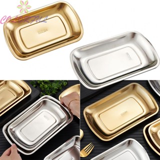 【COLORFUL】Stainless Steel Tray BBQ Roast Fish Plates Baking Pan Flat Bottom Steaming Dish