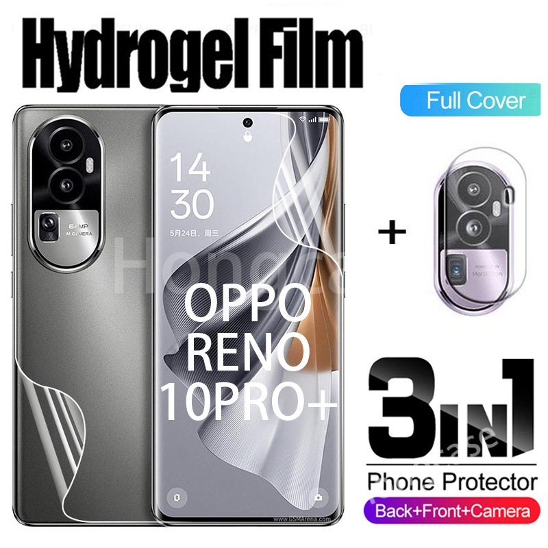 3IN1ด้านหน้าด้านหลังเลนส์กล้องสําหรับOPPO Reno 10 5G Reno10 10Pro 10Proplus Reno11Pro Reno11 11Pro 2023 ป้องกันหน้าจอฟิล์มไม่กระจกนิรภัยคลุมทั้งหมดป้องกันHydrogel