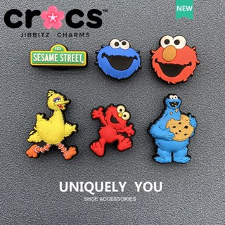 Jibbitz crocs charms หัวเข็มขัดรองเท้า อุปกรณ์เสริมรองเท้า Sesame Street crocs การ์ตูนตกแต่งหัวเข็มขัด