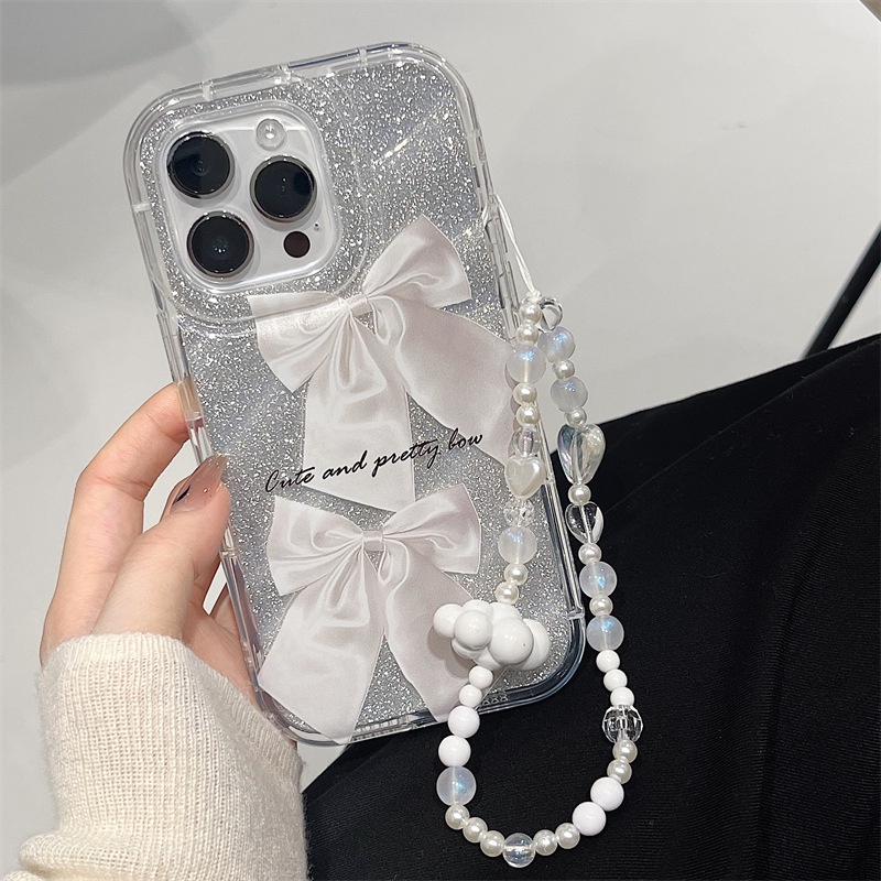 เคสโทรศัพท์มือถือ ลายโบว์ สีขาว สําหรับ iphone15 14promax 13 12 11 XR XS X XSMAX 7 8PLUS-HY - รูปที่ 5
