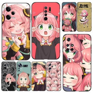 เคสโทรศัพท์มือถือ ซิลิโคนนิ่ม Tpu ลาย Spy×Family Pink Anya สีดํา สําหรับ POCO M4 5G M5 4G M5S X3 GT