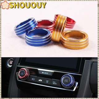 SHOUOUY แหวนลูกบิด AC สําหรับ Mitsubishi ASX Lancer Outlander Sport RVR Audio Knob Cover 3 ชิ้น