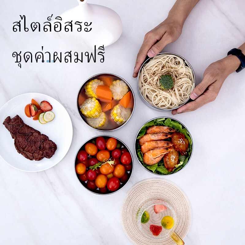 ปิ่นโต ปิ่นโตสแตนเลส ปิ่นโตใส่อาหาร ขนาด 3/4/5 ชั้น มั่นใจสะอาดปลอดภัย - รูปที่ 5