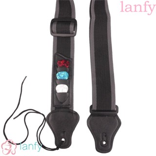 LANFY สายคล้องคอกีตาร์ไฟฟ้า กีตาร์อะคูสติก ปรับได้ อุปกรณ์เสริม สําหรับกีตาร์ เบส