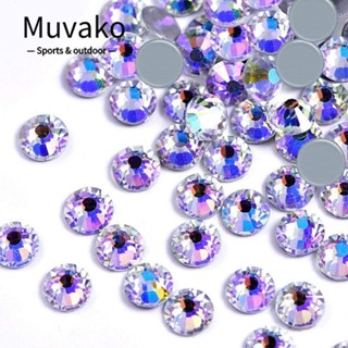 MUVAKO Hotfix พลอยเทียม กลิตเตอร์ SS30 1728 ชิ้น Ss16 แก้ว สําหรับเสื้อผ้า