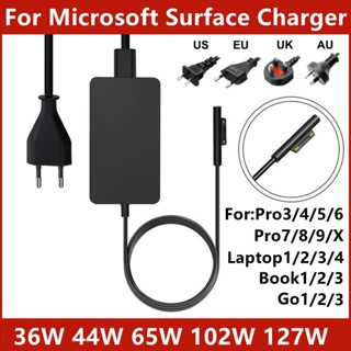 36W 44W 65W อะแดปเตอร์ไฟฟ้าสําหรับ Microsoft Surface Pro4/5/6/7/8/9 Laptop1/2/3/4 Go Book1/2/3 1625 1800 1706 1796 1798 1932 ชาร์จ