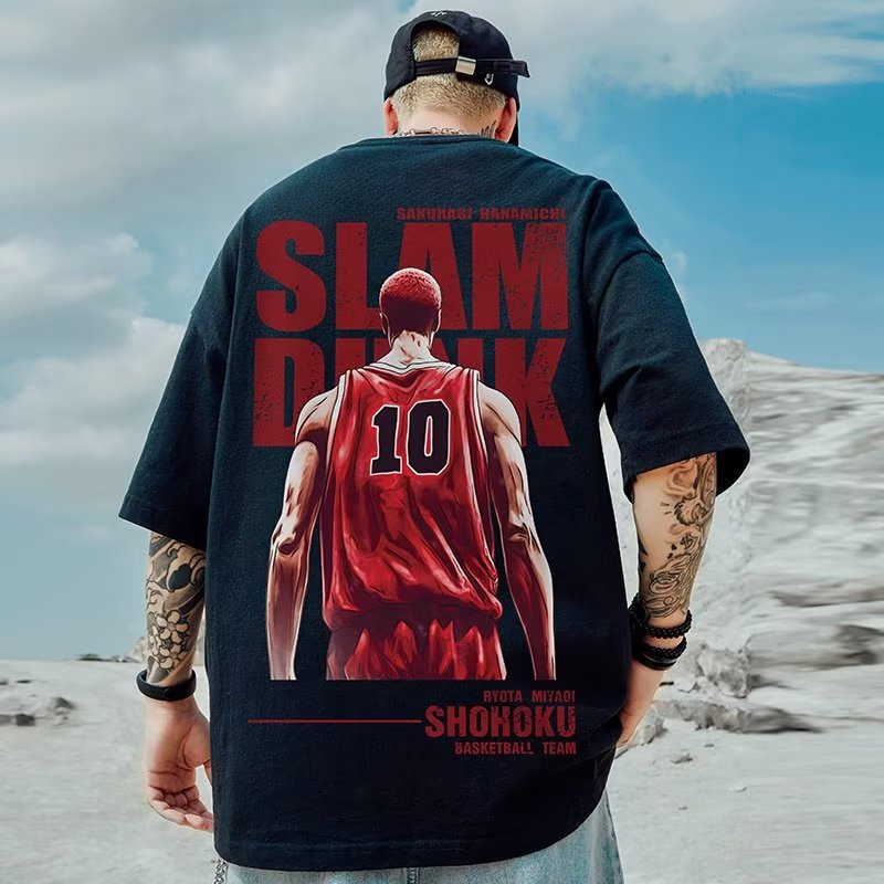 เสื้อยืดแขนสั้น พิมพ์ลายการ์ตูนอนิเมะ Dunk Master โอเวอร์ไซซ์ M-8XL สําหรับผู้ชาย