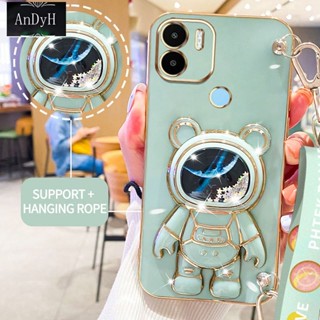 Andyh เคสโทรศัพท์มือถือ ลายนักบินอวกาศ 3D พร้อมสายคล้อง สําหรับ Xiaomi Redmi A1 2022 A1+ 2022 4G A2+ POCO C50