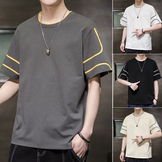 【M-5XL】เสื้อยืดแขนสั้นลําลอง คอกลม ทรงหลวม ลายกราฟฟิติ โอเวอร์ไซซ์ สไตล์สตรีท ฮิปฮอป แฟชั่นฤดูร้อน สําหรับผู้ชาย