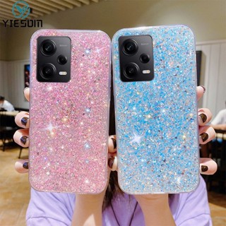 เคสโทรศัพท์ซิลิโคน TPU แบบนิ่ม ประดับเลื่อม และกลิตเตอร์ หรูหรา สําหรับ Xiaomi Redmi Note 12 11 10 Pro 4G 5G Note 11S 10S 9S 9 8 Pro