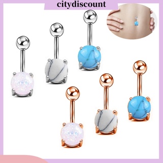 &lt;citydiscount&gt; จิวสะดือ สเตนเลส โอปอลเทียม เทอร์ควอยซ์ เครื่องประดับ สําหรับผู้หญิง 1 ชิ้น