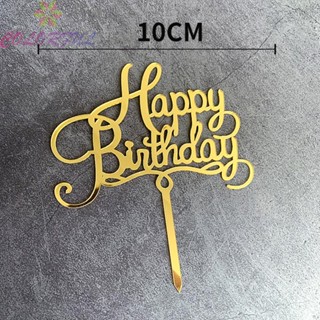 【COLORFUL】Cake Topper 9.5-10cm Acrylic Golden/silvery/rose Gold/black Personalised