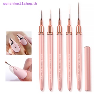 Sunshop แปรงปากกาวาดเส้น ลายดอกไม้ สีชมพู 7 9 12 15 20 มม. สําหรับตกแต่งเล็บ DIY TH