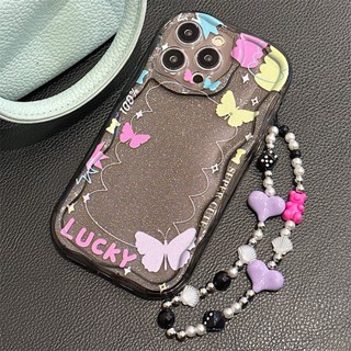 [พร้อมส่ง] เคสโทรศัพท์มือถือ ลายครีม พร้อมสายคล้องมือ กระดาษแข็ง สําหรับ Apple iPhone 15 14 13 12 11 PROMAX XS XR XSMAX SE2020 6 7 8PLUS MINI