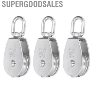 Supergoodsales Single Pulley Block Set Wide Application Wear Resistant Stainless Steel 400kg Bearing Sturdy for Boat Deck