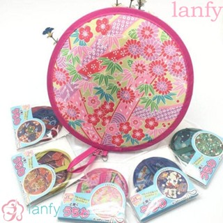 LANFY พัดไนล่อน ทรงกลม สไตล์ญี่ปุ่น สําหรับชายหาด สนามหญ้า