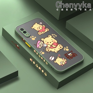 เคสซิลิโคนใส ขอบสี่เหลี่ยม กันกระแทก ลายการ์ตูนหมีพูห์ สําหรับ Xiaomi Redmi 7 7A