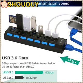 SHOUOUY ฮับ USB 3.0 อเนกประสงค์ 7 พอร์ต