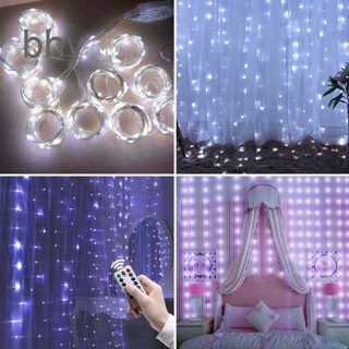 Bhy สายไฟหิ่งห้อย LEDs ทองแดง 8 โหมด พร้อมรีโมตควบคุม USB สําหรับตกแต่งหน้าต่าง
